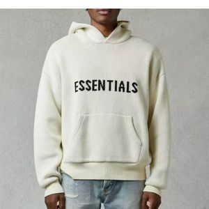 NWT FOG Essentials Knit Hoodie Cream Size M